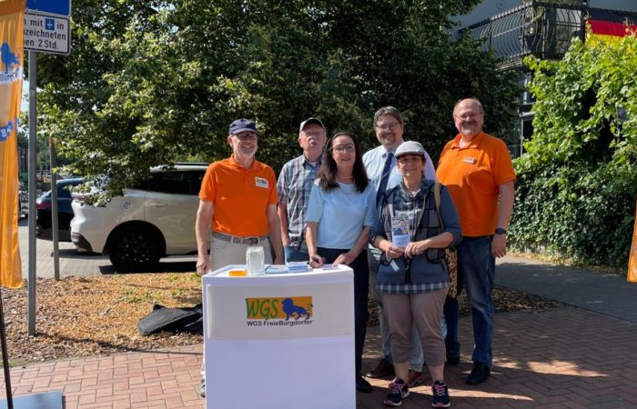 Infostand der WGS an der Marktstraße